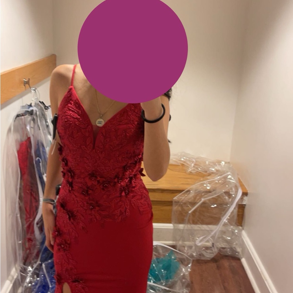 beautiful red prom dress worn once! i’m up for offers